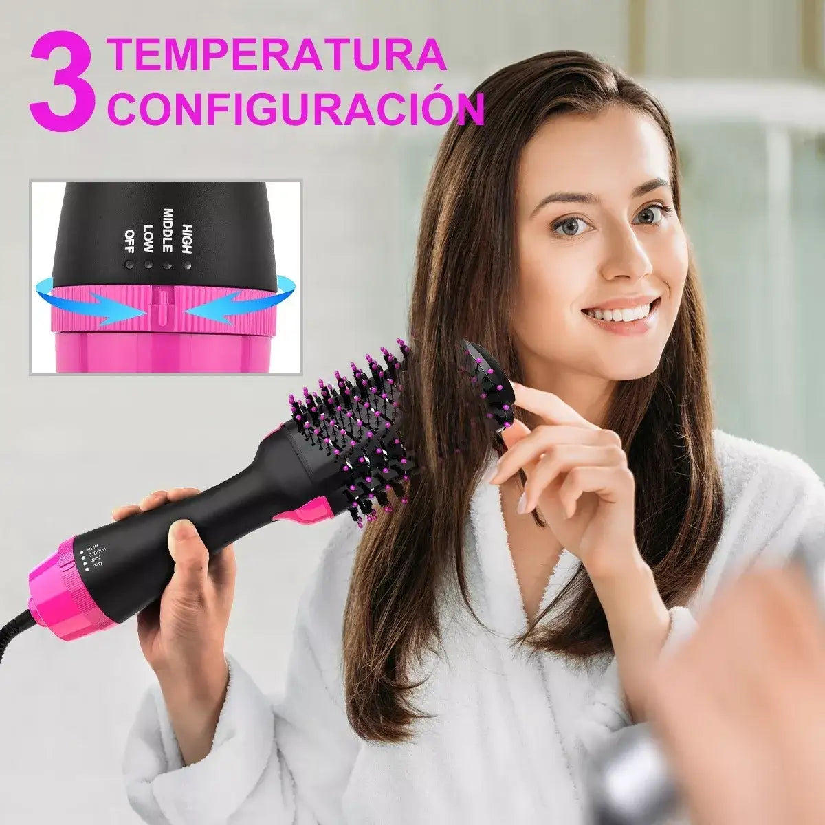 Cepillo Secador Alisador 4 En 1 SYNCRA®