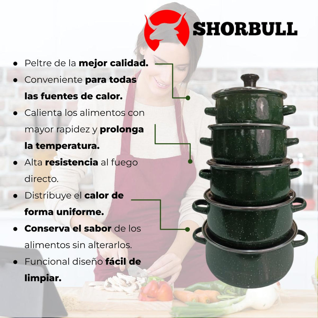 Juego de Olla Porcelanizado Shorbull®